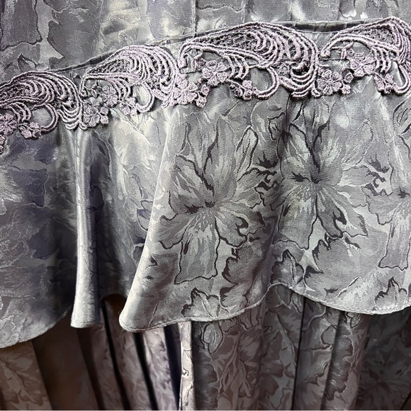 VINTAGE SAMANTHA BLACK Drop waist Dress. 80’s, 90’s. Size 14. Blue polyester - Picture 5 of 9